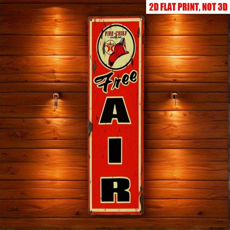 Vintage Metal Signs Free AIR Gas Station Decor Garage Man Cave Wall Art Plaque