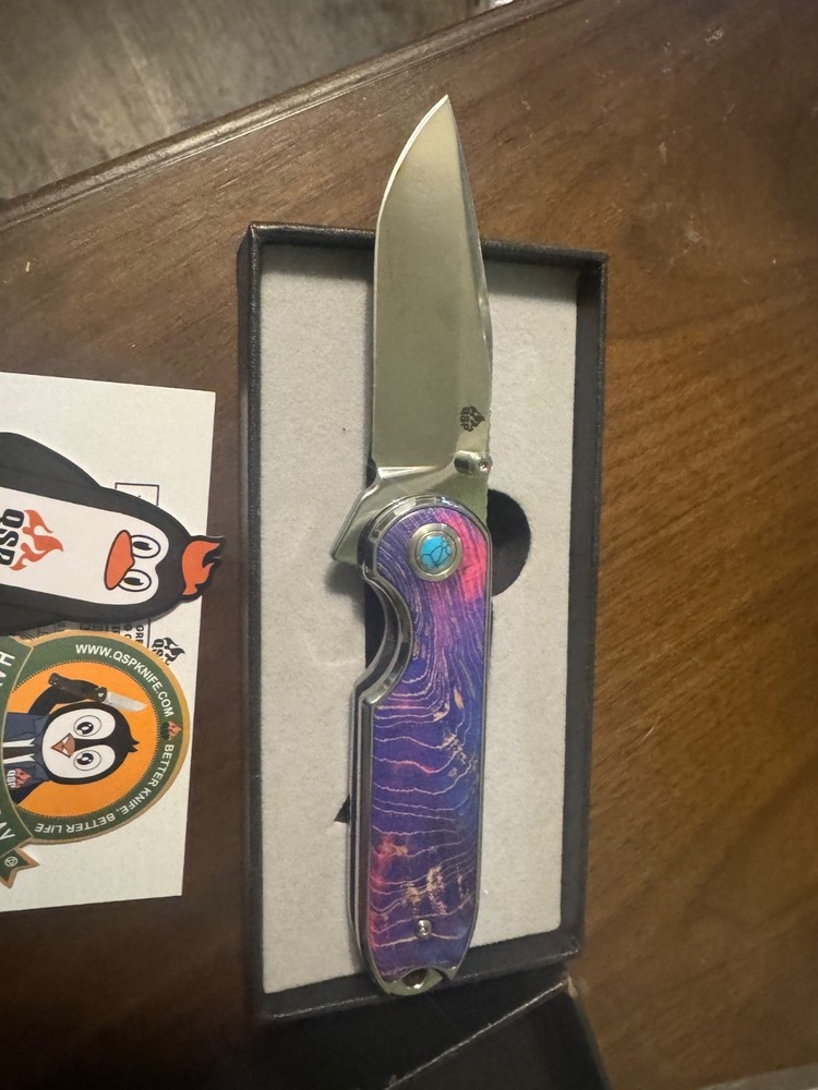 QSP Nebula Liner lock mirror blade edc knife