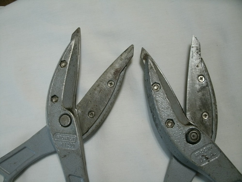 2 Midwest USA M1200 13" Long Aluminum Frame Tin Vinyl Snips Replaceable Inserts