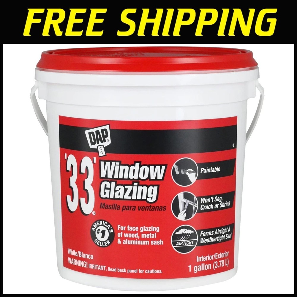 Professional Grade Window Putty, White, 1 Gal