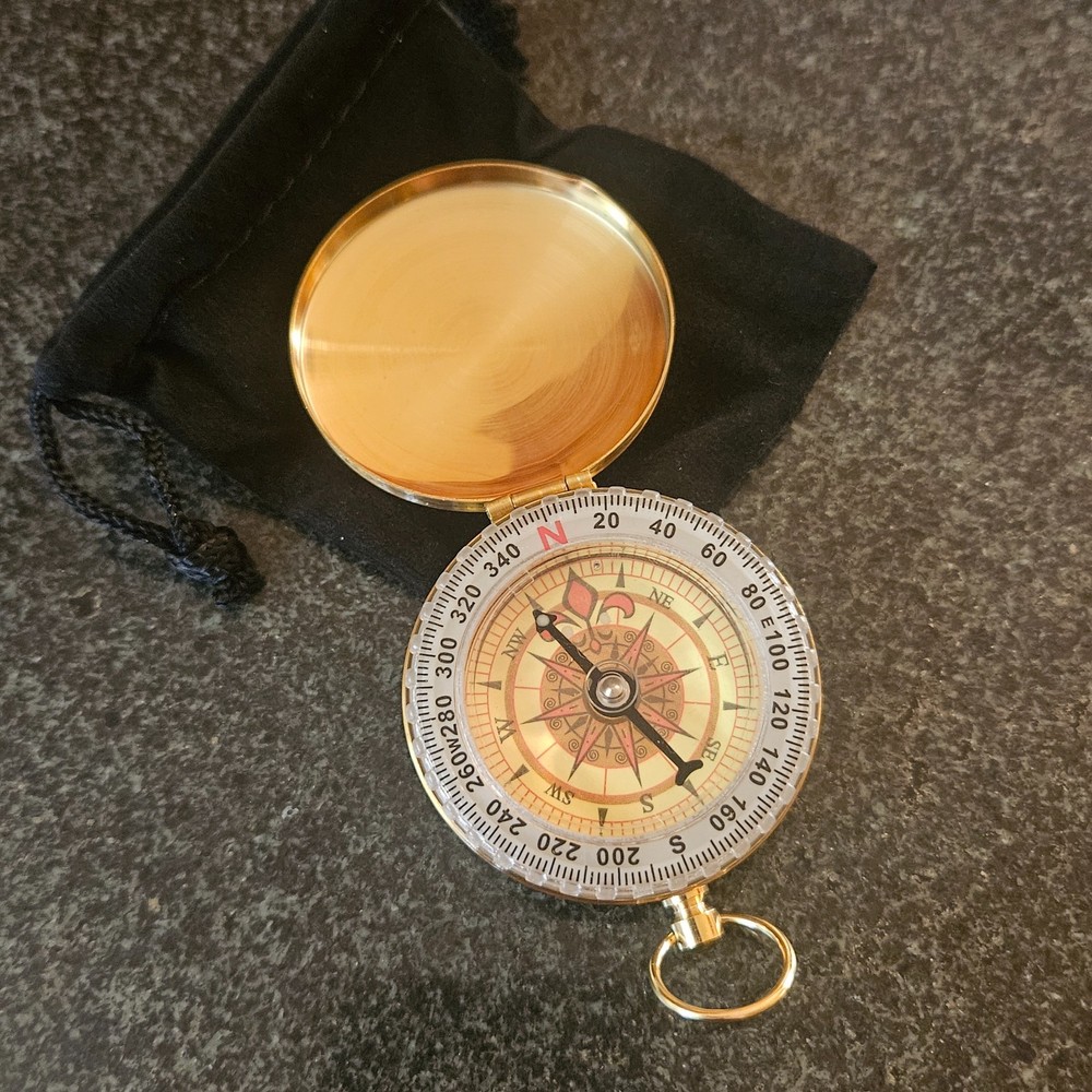 BRASS COMPASS, VINTAGE REPRO.
