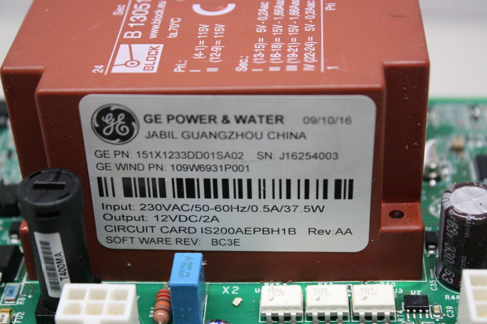 GE 1.6-100 Wind Turbine Pitch Battery Charger Sub Assembly Board 810-031-149