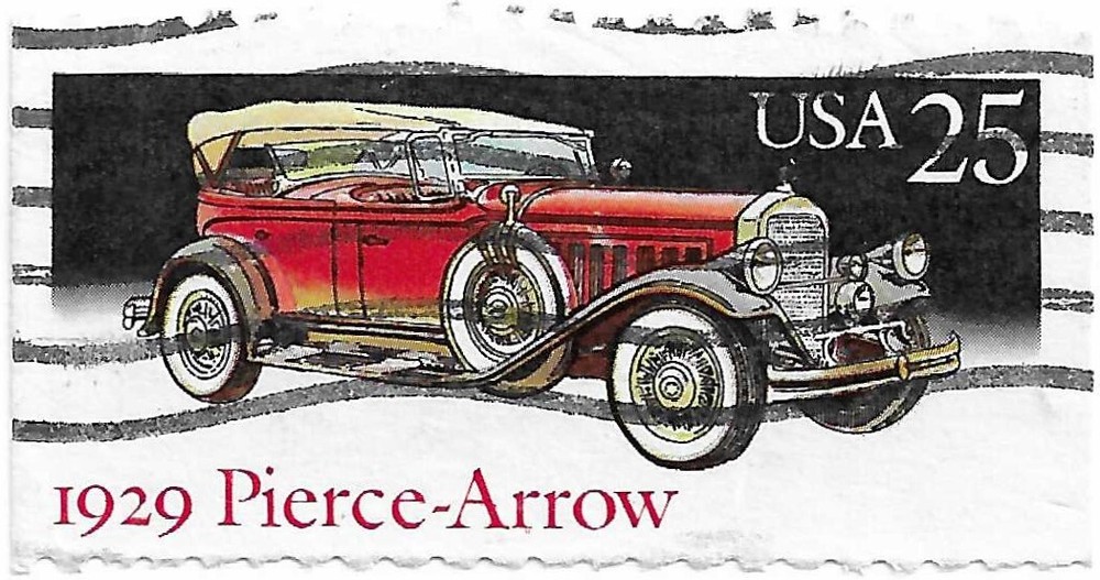 STAMP SCOTT 2382 "Pierce-Arrow" 25 CENT 1988 USED FANCY CANCEL WAVE