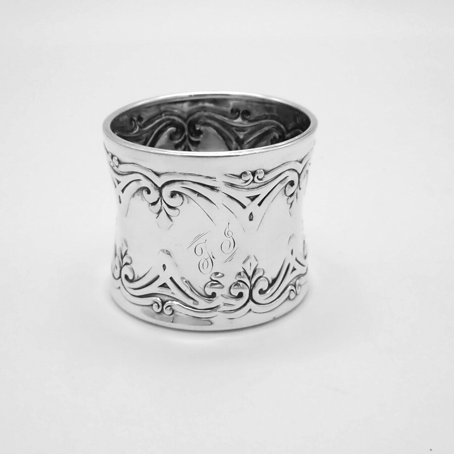 Napkin Ring Sterling Silver Mono FJ