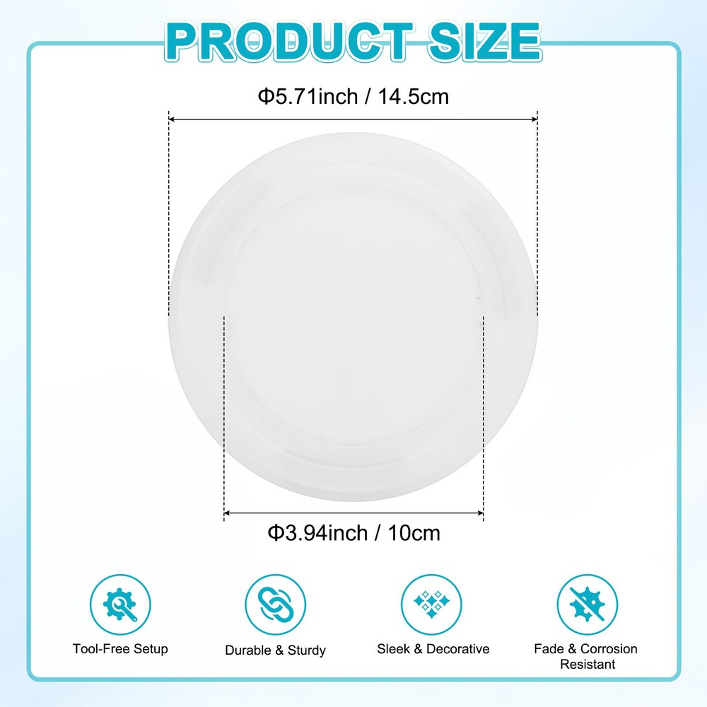 1-Pack Access Panel for Drywall, 4x4 Inch Round Plastic Removable [White]