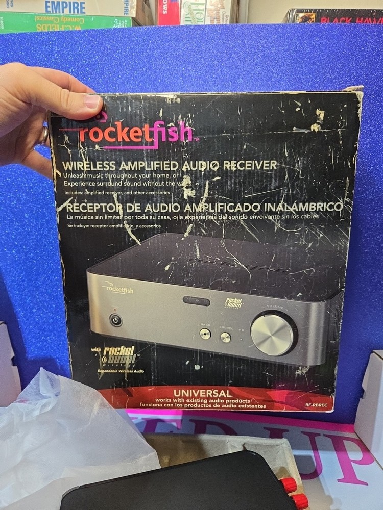 Rocketfish Wireless Amplified Audio Receiver RF-RBREC New Open Box