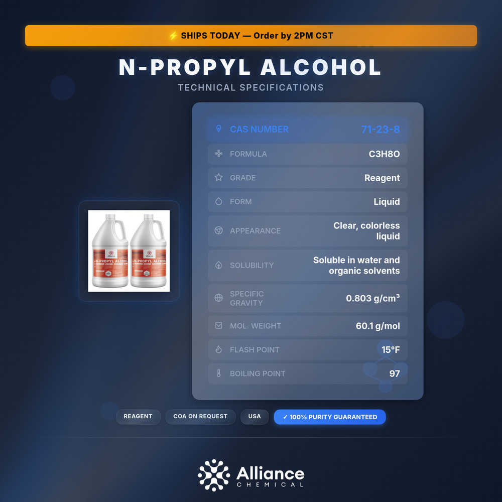 n-Propyl Alcohol - 2 Gallons