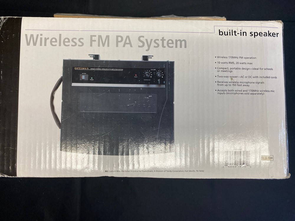 OPTIMUS WIRELESS FM PA SYSTEM. 