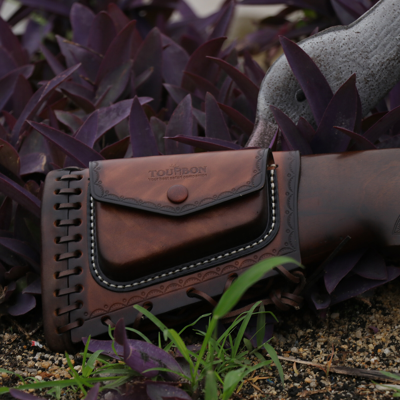 Tourbon Leather Slipon Recoil Pad Rifle Cheek Rest Riser Gun Buttstock Cover Bag