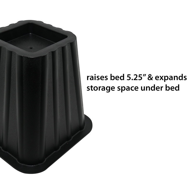 Bed Risers Heavy Duty Under Bed Storage 5.25 Inch Adjustable Fits Standard Posts