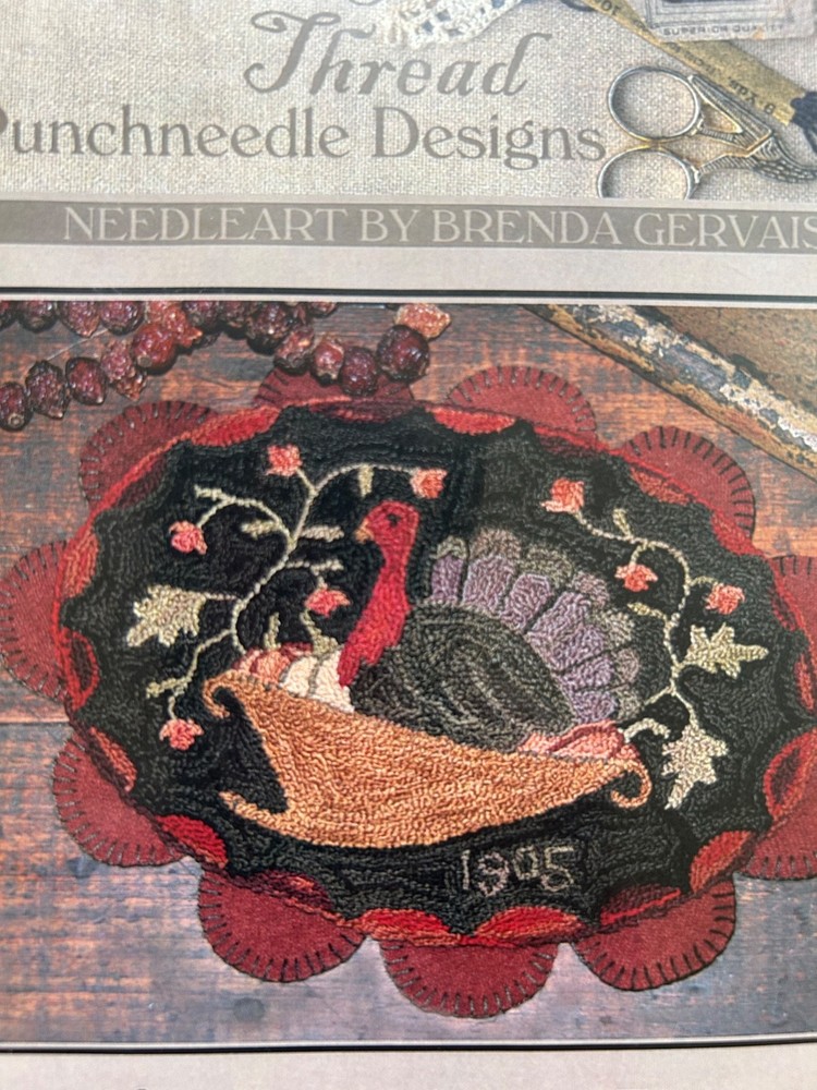 OOP? PRIMITIVE PUNCHNEEDLE  EMBROIDERY PATTERN, CRAFTS PUNCH NEEDLE TURKEY