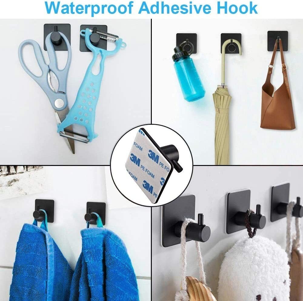 6pcs Bathroom Hardware Accessories Set Towel Bar Set Black