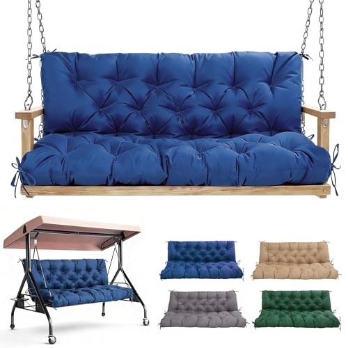 Porch Swing Cushions 60 Inch,Waterproof 60x40x4 inches/150x100x10cm Dark Blue