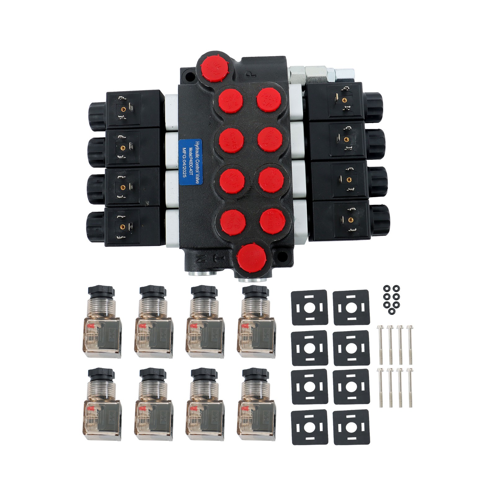 Heavy Duty 4 Spool Hydraulic Control Valve 12V DC 13 GPM 3600 PSI