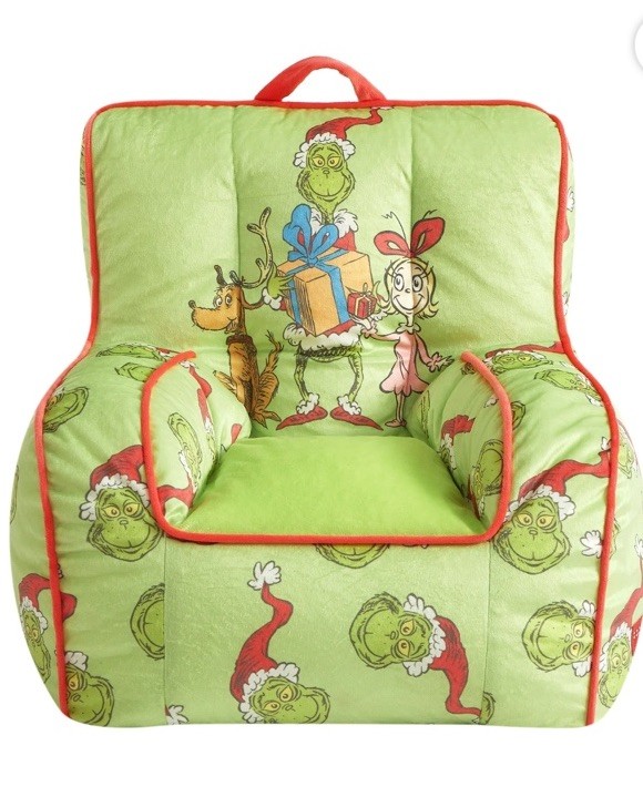 Grinch 18" Toddler Square Beanbag Chair, Green