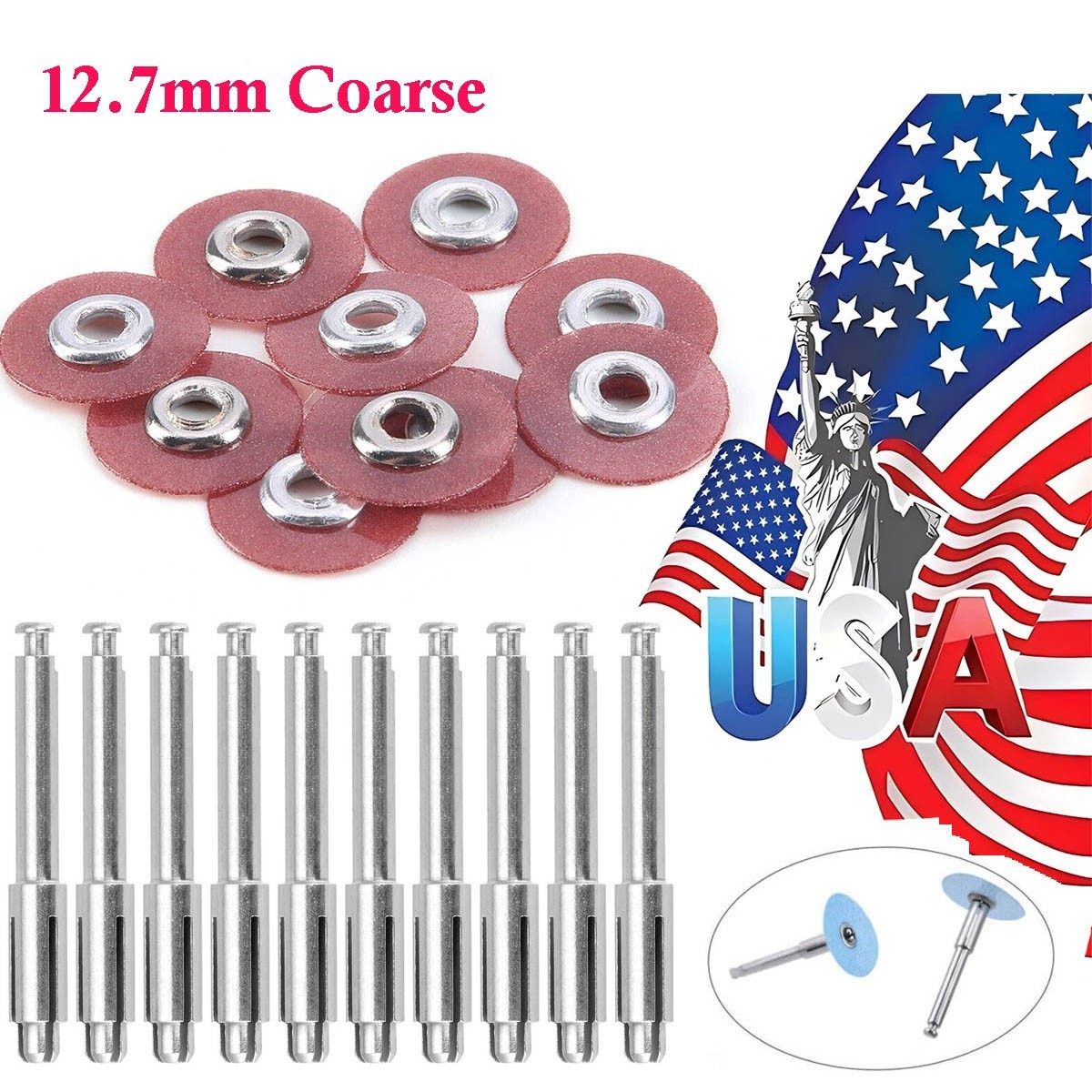 Dental SOFLEX Composite Finishing Polishing Discs 12.7mm Coarse / 10pcs Mandrel