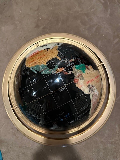 Jere Wright Semi-Precious Gemstone Metropolitan World Globe