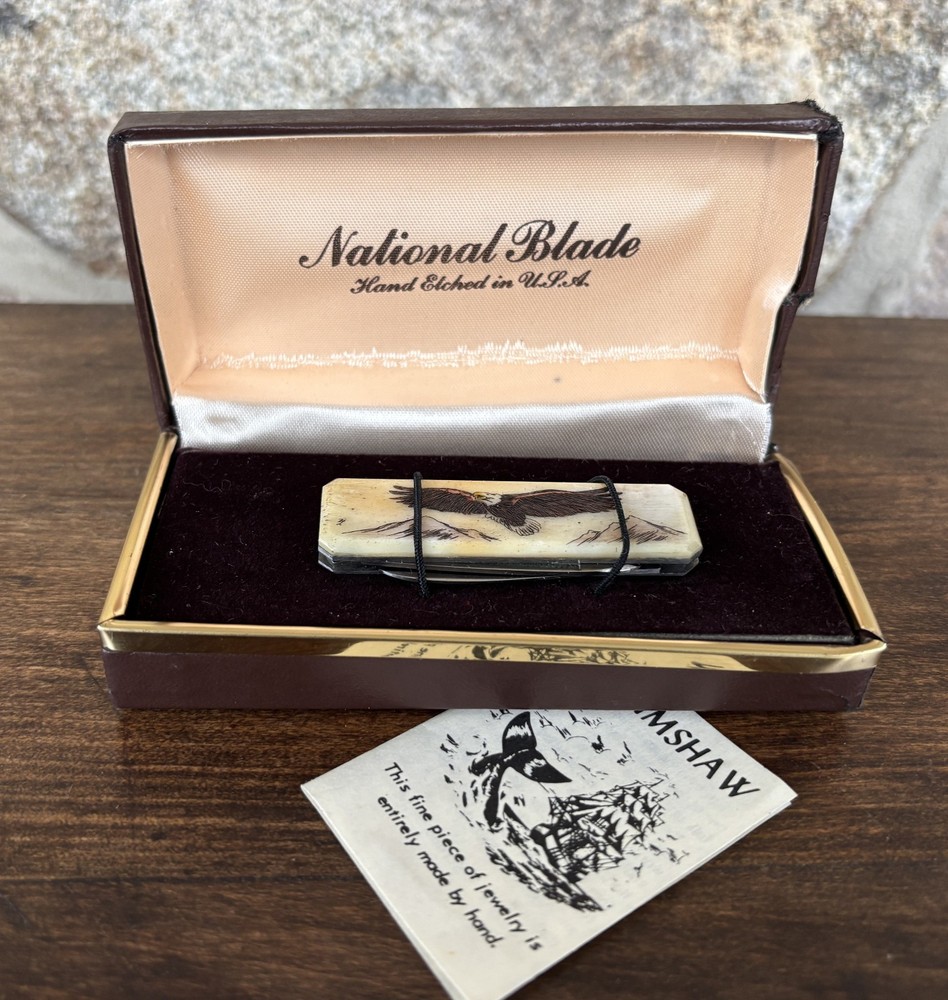 National Blade BALD EAGLE Scrimshaw 3 Function Multitool - Made in USA