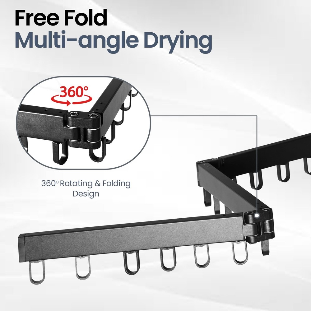 Wall Mounted Clothes Drying Rack - Collapsible, Foldable Space Saving Laundry Ha