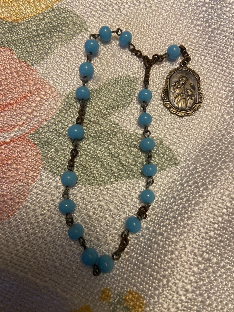 Antique Saint Ann Pray For Us Catholic Rosary Japan