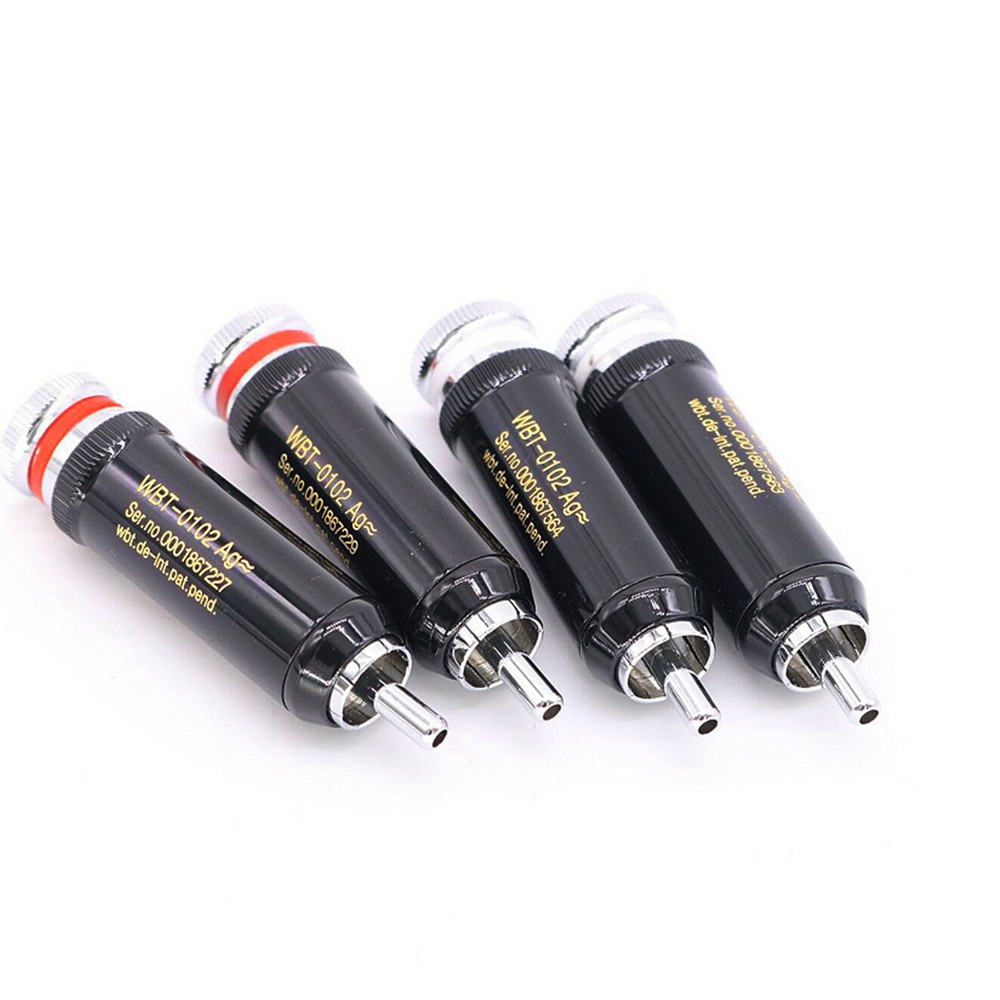 4Pcs Brass Rhodium WBT-0102 RCA Plug Connector Audio Cable Terminal Socket