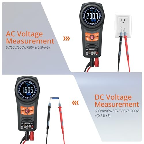 Smart Multimeter Tester - 6000 6000 Count Manual Range Multimeter Color Screen