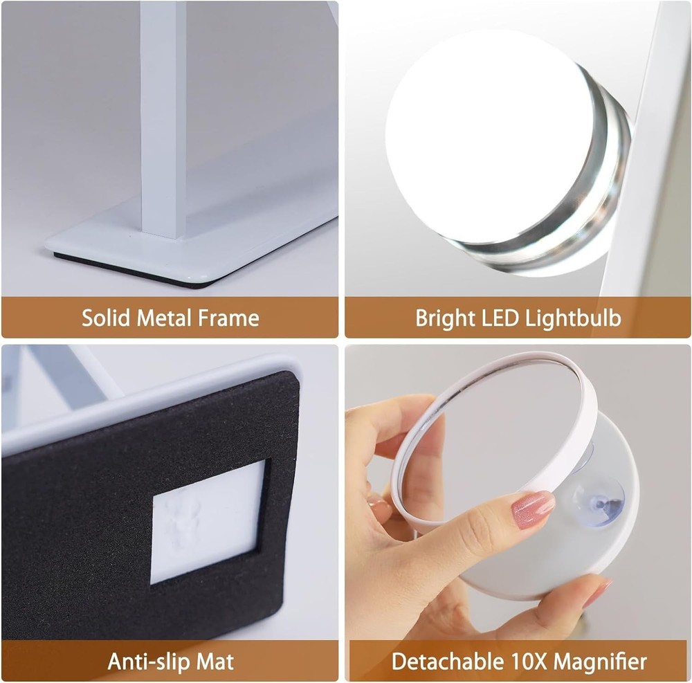 Vanity Mirror with Light Lighted Makeup Mirror Vanity Smart Touch Control 3Co...