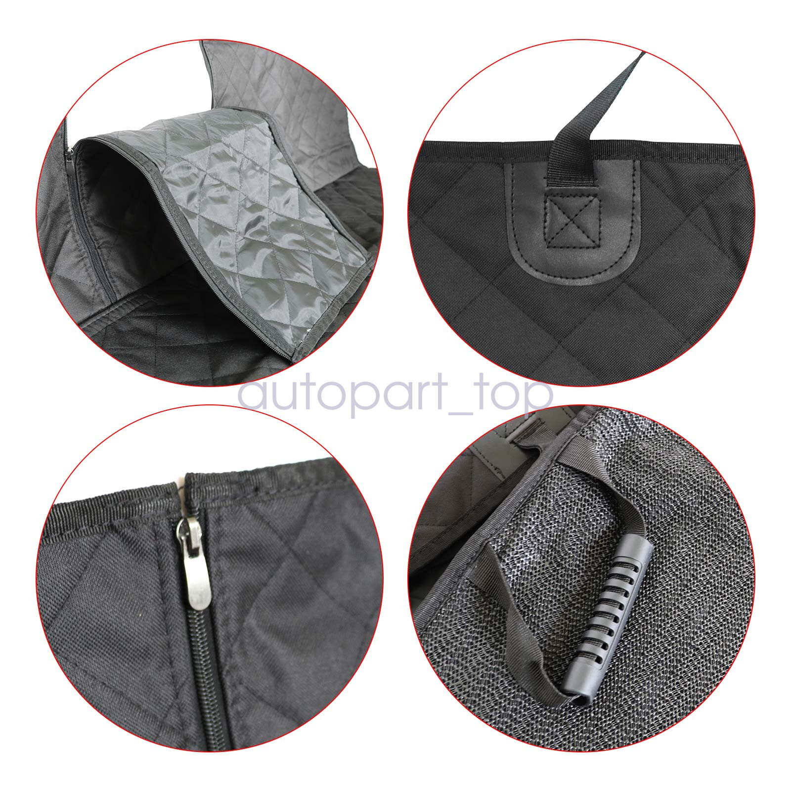 Seat Cover Rear Back Car Pet Dog Travel Waterproof Bench Protector Luxury -Black