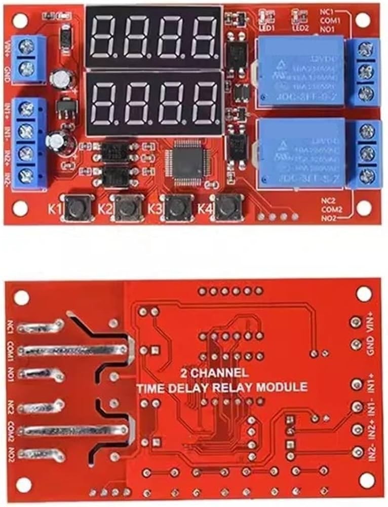 12V 10A Adjustable Time Delay Relay Module 32 Modes Dual Way LED Timer Switch