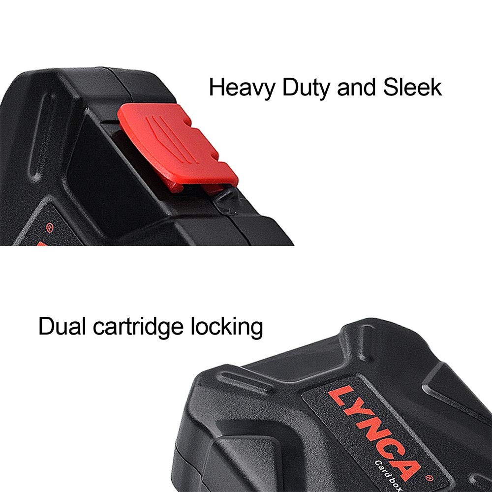 LYNCA Memory Card Case Holder, Hard Protector KH5, Red