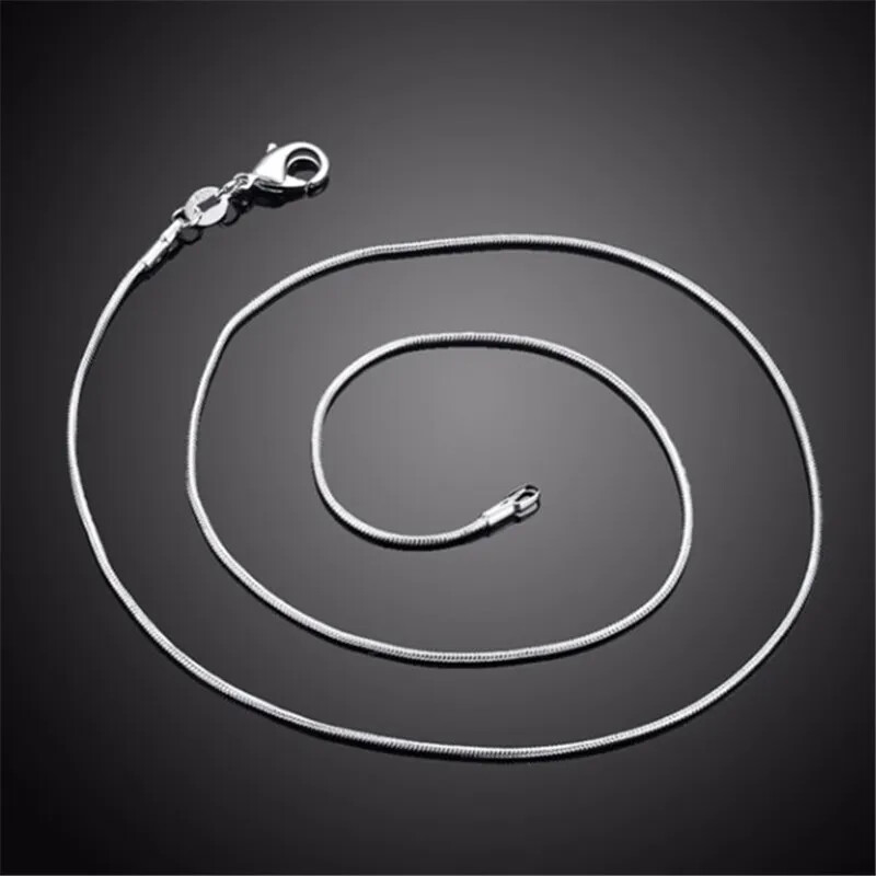 Men&Women's 925 Sterling Silver Tarnish-Free Italian Snake Chain Necklace 16-38"