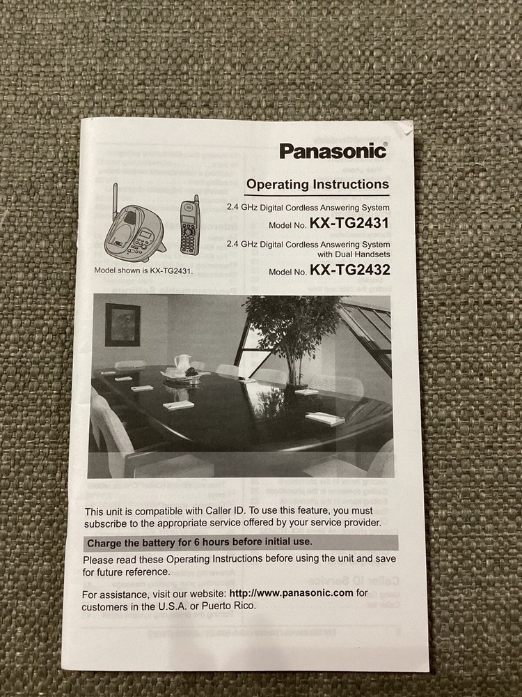 Panasonic KX-TG2431 Operating Instructions.