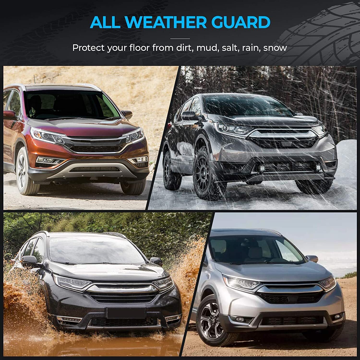 Floor Mats for Honda Civic 2006-2011 Sedan Front & Rear All Weather TPE Liner