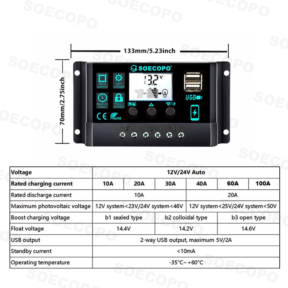 10000W Solar Kit | Includes Inverter, 2pcs 200W Solar Panels 100A Controller.