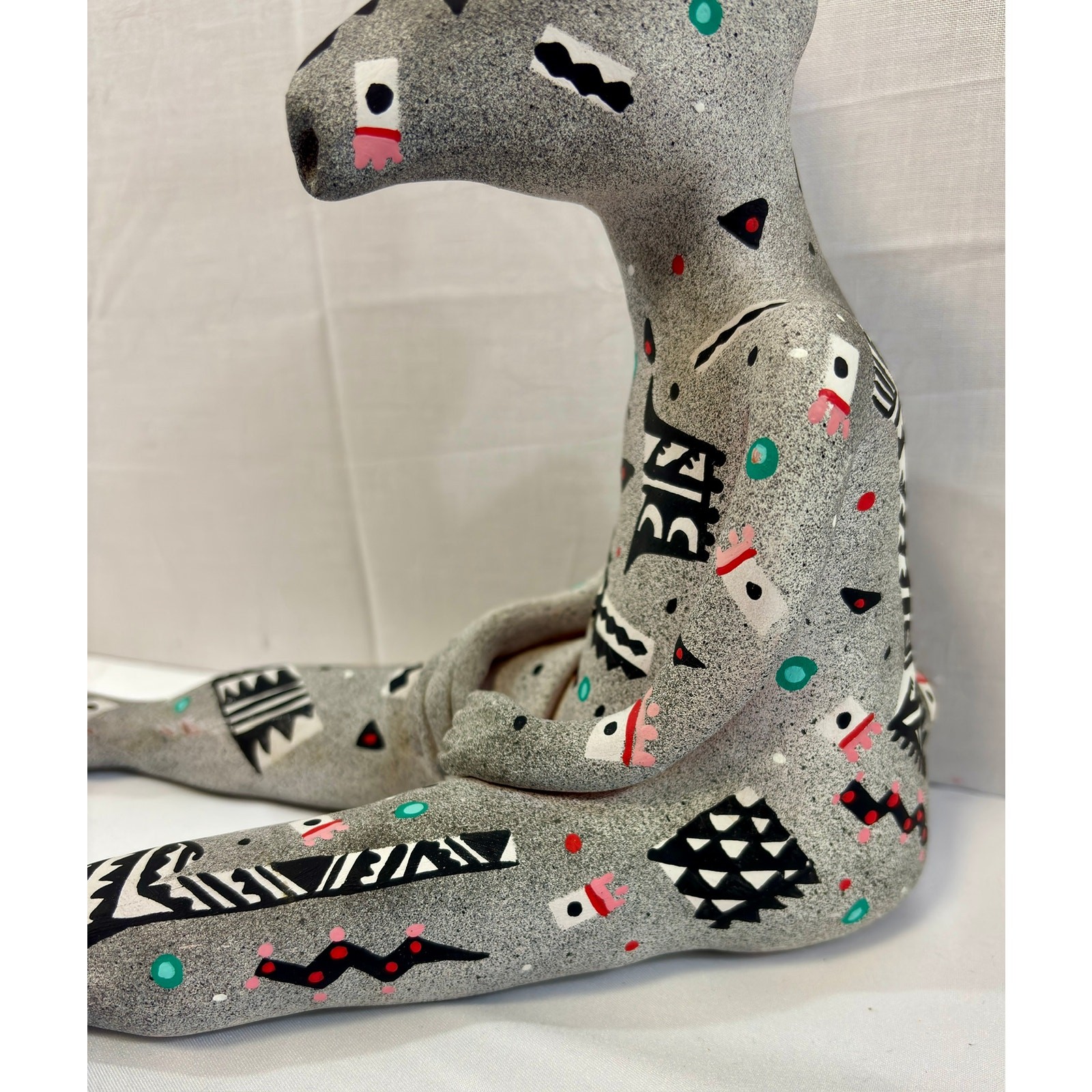 Seely Yazzie Navajo Jackrabbit Sculpture 1988 Native American Pottery 9.5" OOAK