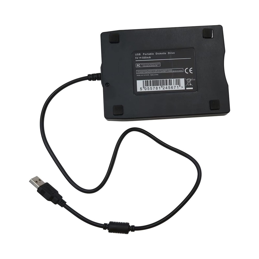1.44 MB Black USB External Floppy Disk Drive Laptop PC Windows Mac Reader