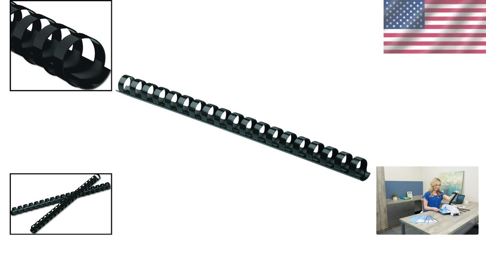 Durable 5/8 Inch Black Binding Combs 25 Pack - Ideal for Reports & Presentations
