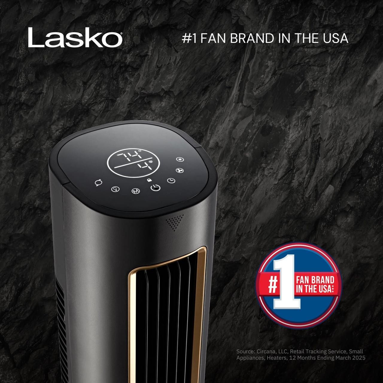 Lasko DST100 Pinnacle 40” Tower Fan 32 ft/s Airflow, Quiet 24dB, 90° Oscillation