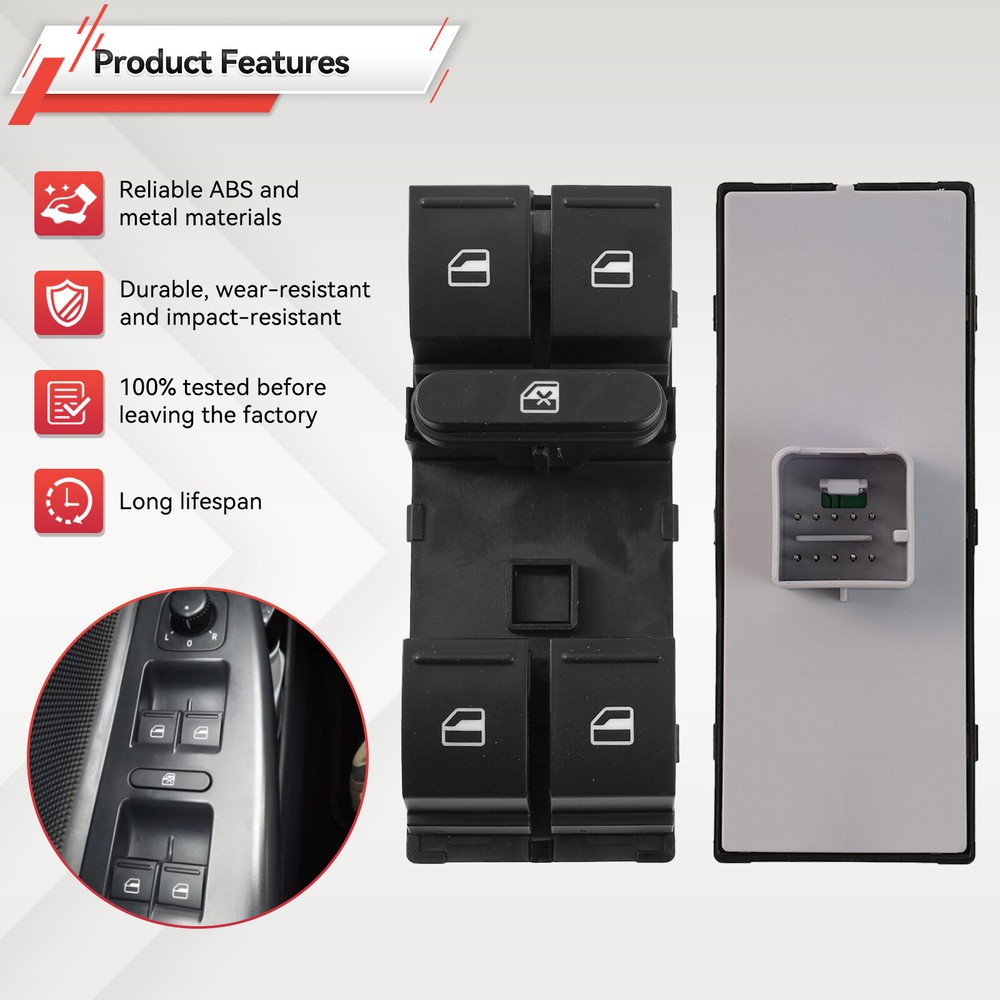 Driver Side Power Window Control Switch For 2005-2017 VW JETTA GOLF GTI PASSAT