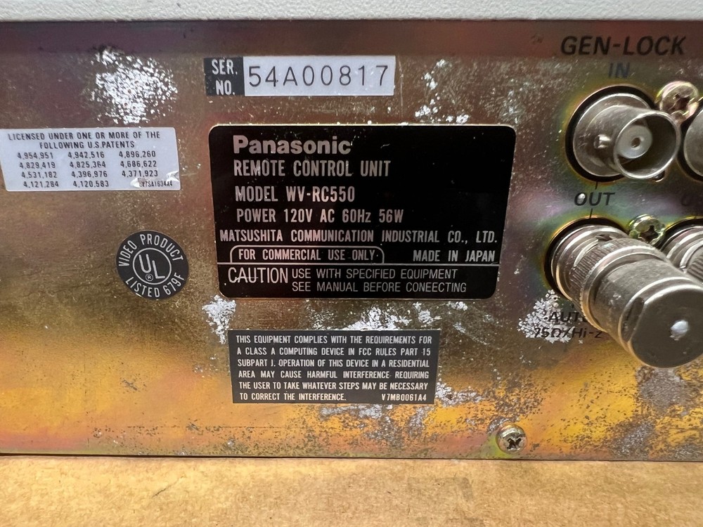 Panasonic WV-RC550 Remote Control Unit