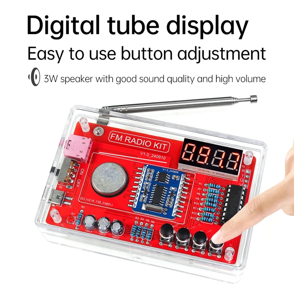 DIY Digital RDA5807 FM Radio Kit 87-108MHz with Auto Search & Memory Function