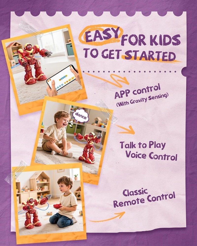 Large Interactive Marvel Robot with Voice Control & STEM Learning for Kids