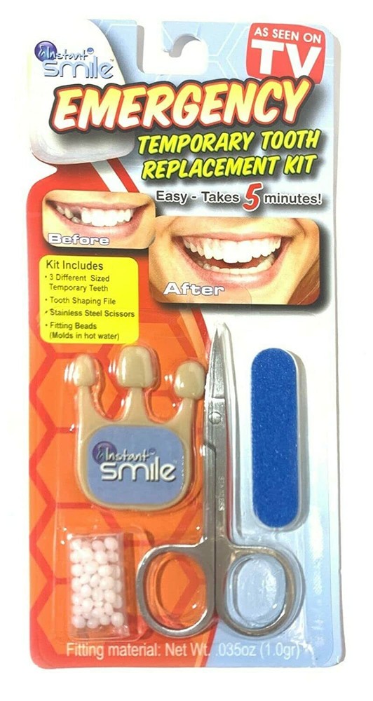 Instant Smile Makeover Temporary Teeth and Emergency Replacement Kit with Case