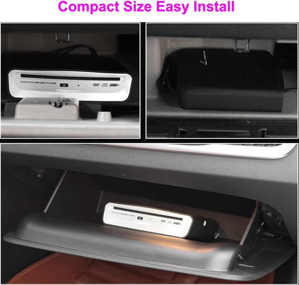 External USB CD DVD MP3 MP4 Player for Car Portable Plug In Remote Control