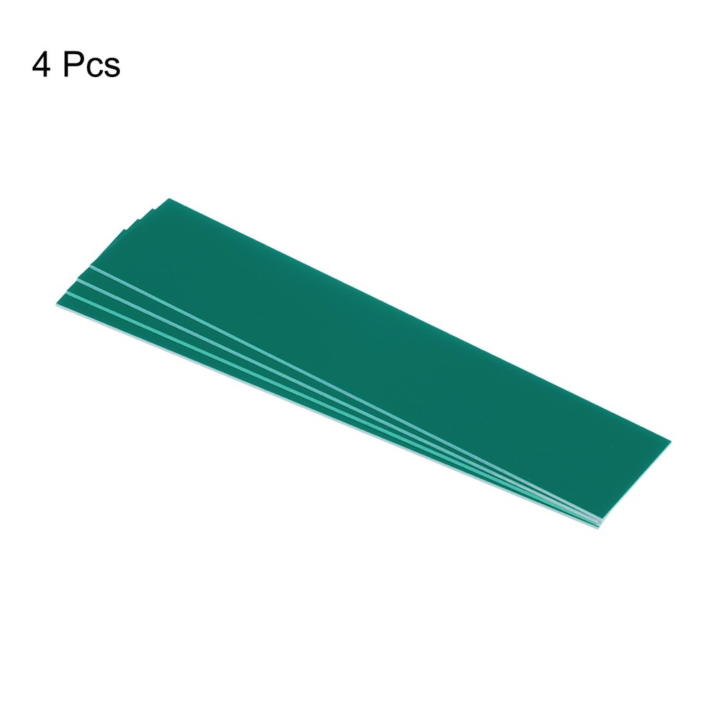 4pcs Blank Engraving Name Plate, 8"x2" Personalized Custom, Deep Green/White