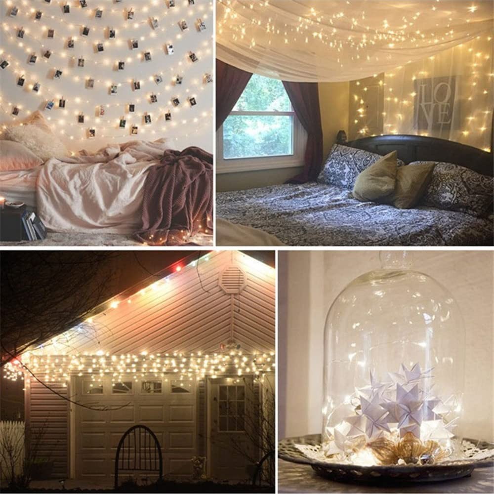Copper Wire String Lights USB Powered LED Fairy Lights 8 Modes with Timer Rem...