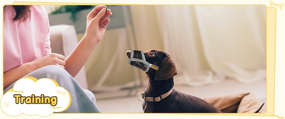 Dog Muzzle for Biting, Patented Soft Breathable Mesh Muzzle for