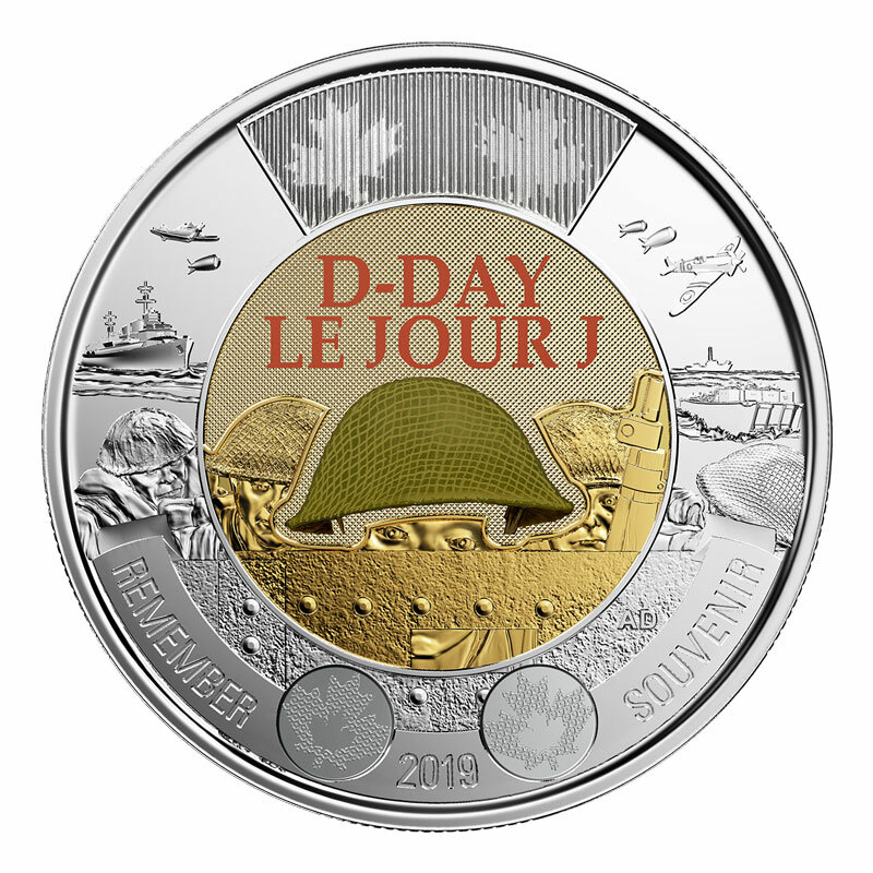 Canada 2019 Colored D-DAY Invasion coin 2 Dollar