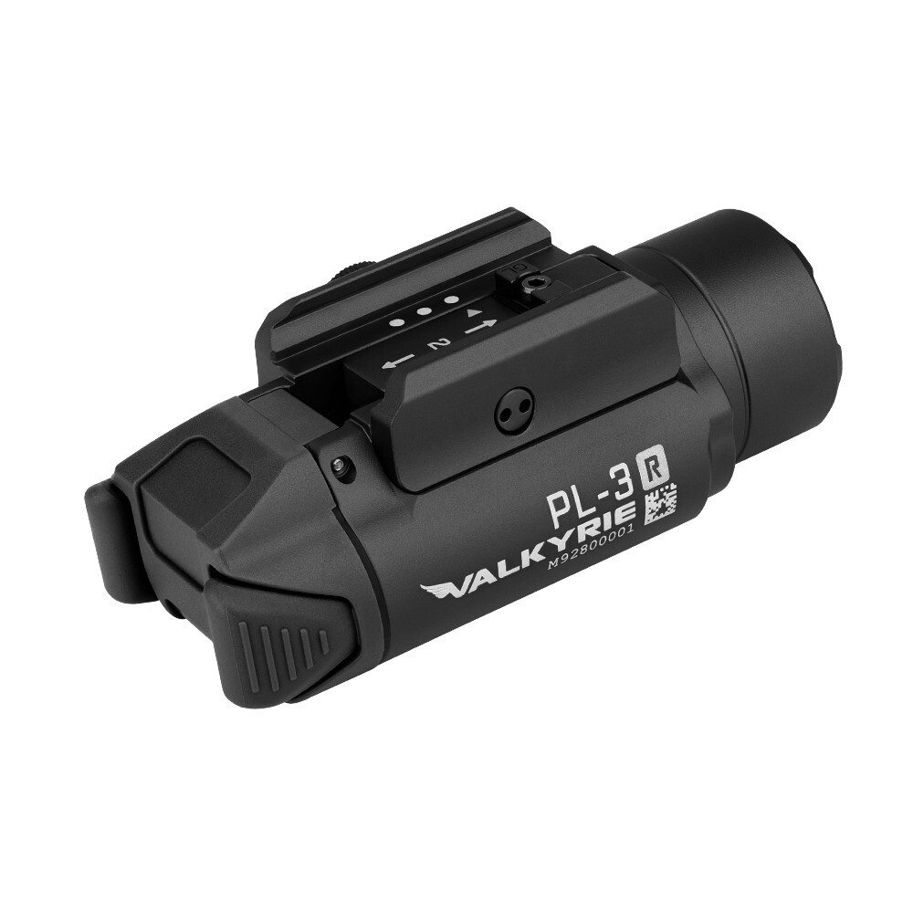 Olight PL-3R Valkyrie Rechargeable Rail Mounted Tactical Light, Black, 1500 Lume