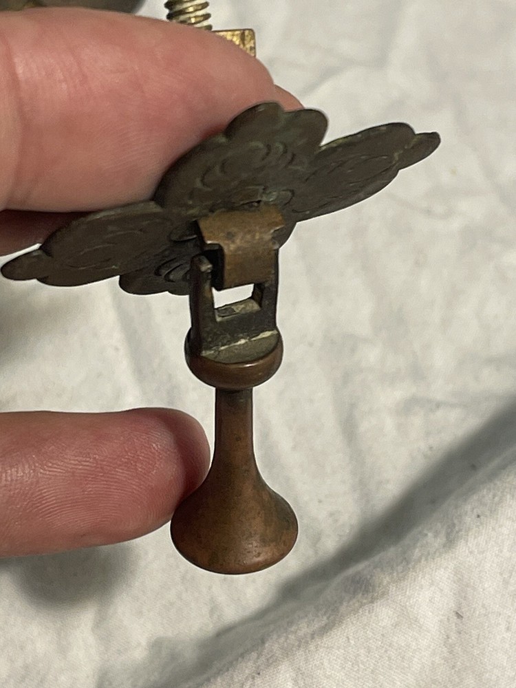 PAIR Early Antique Period Primitive Brasses Bronze Drawer Pulls